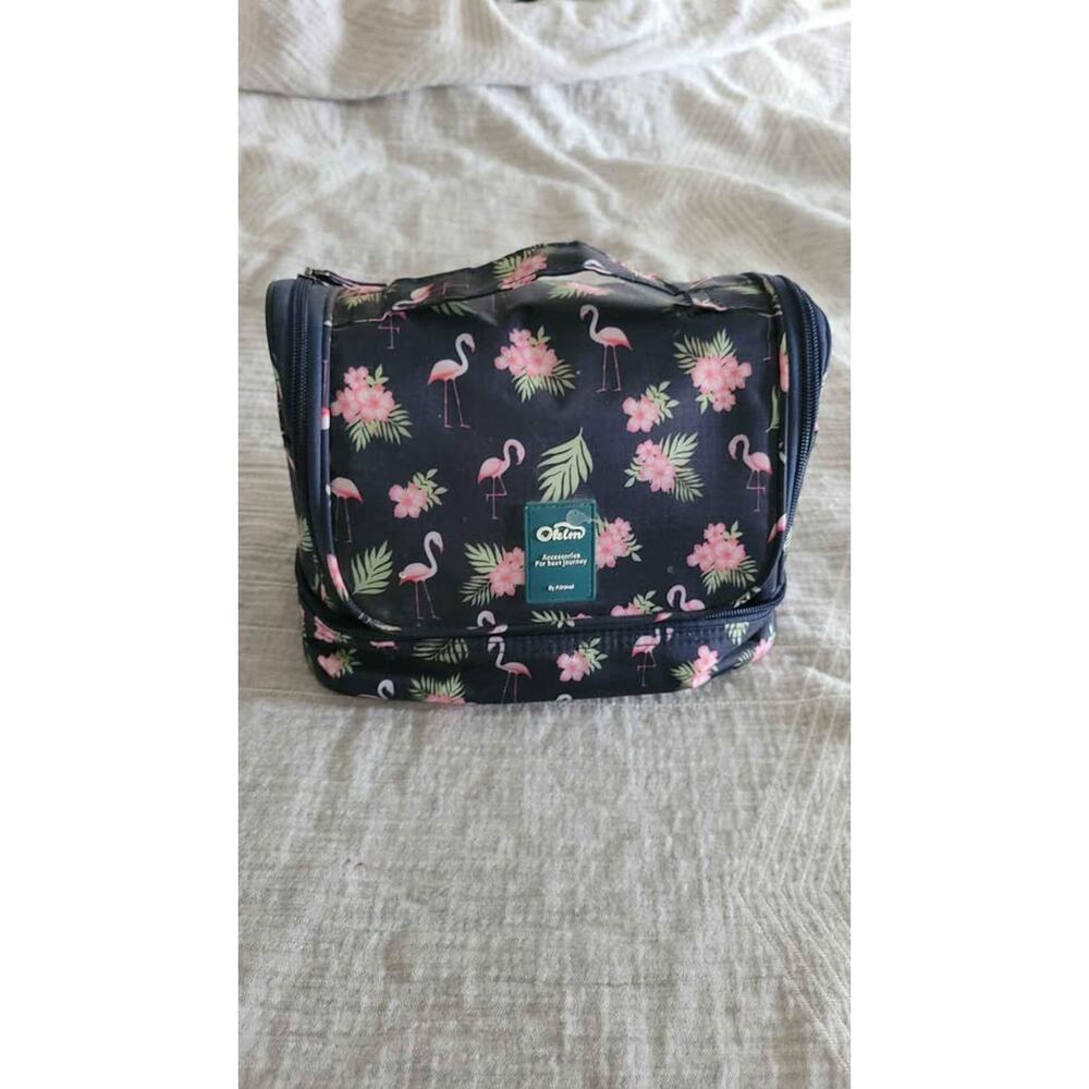 Oklm Flamingo Floral Hanging Travel Toiletry Cosmetic Makeup Organizer Bag